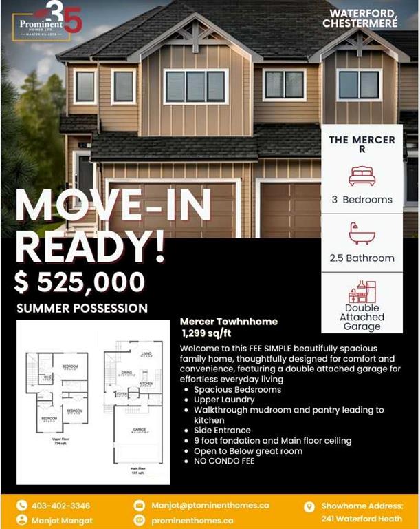 257 Waterford Heath, Chestermere, Alberta, T1X 2Z8